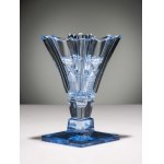 BLUE ART DECO VASE