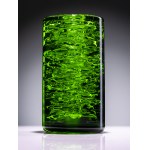 FRANTIŠEK VÍZNER (CZECH / BOHEMIAN 1936 - 2011) - METALLURGICAL VASE WITH EMERALD CORE