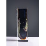 PAVEL HLAVA (CZECH / BOHEMIAN 1924 - 2003) - EDGED VASE WITH FUSED SILVER