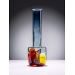 PAVEL HLAVA (CZECH / BOHEMIAN 1924 - 2003) - BLUE VASE