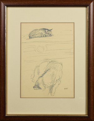 Wojciech WEISS (1875-1950), Kot i pies artysty