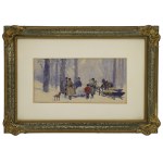 Adam SETKOWICZ (1876-1945), In winter by the campfire