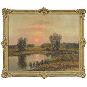 Viktor KORECKI (1890-1980), Meadow at sunset