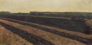 Piotr STACHIEWICZ (1858-1938) - przypisywany, Pejzaż z polami
