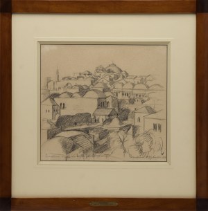 Wiktor I. GUTOWSKI (1884-1971), Jerozolima - widok na bazylikę Grobu Pańskiego, 1934