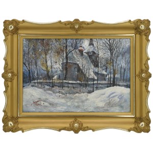 Painter unspecified, 20th century, Church in winter