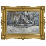 Painter unspecified, 20th century, Church in winter