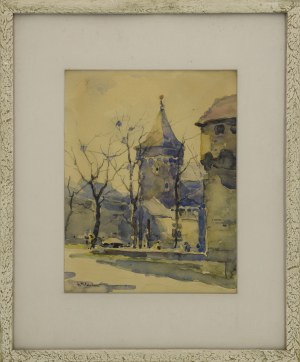 Henryk SAJDAK (1905-1995), Barbakan z wieżą Stolarską w Krakowie