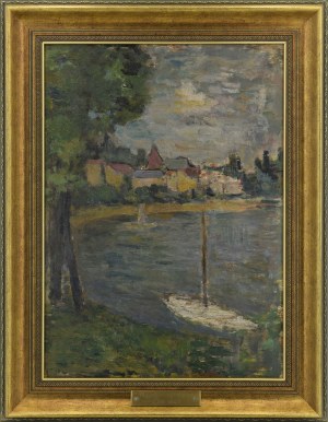 Jerzy FEDKOWICZ (1891-1959), Biała łódź w zatoce