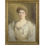 Kazimierz MORDASEWICZ (1859-1923), Portret damy w białej sukni