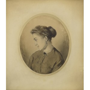 Walery Eljasz-RADZIKOWSKI (1841-1905), Portret żony artysty z profilu, 1868
