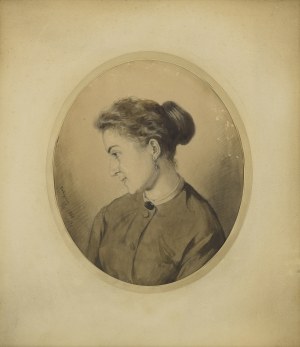 Walery Eljasz-RADZIKOWSKI (1841-1905), Portret żony artysty z profilu, 1868