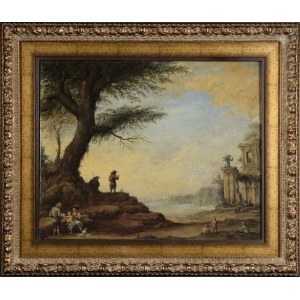 Painter unspecified, 18th / 19th century, Genre scene with ruins
