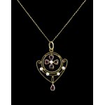 Pendant with tourmalines