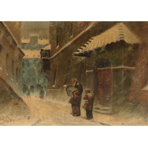 Franciszek SUNDERLAND (SUNDECKI), ACORDEONIST IN WARSAW'S STREET, circa 1930.