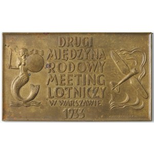 PLAQUE, SECOND INTERNATIONAL AVIATION MEETING IN WARSAW, 1933