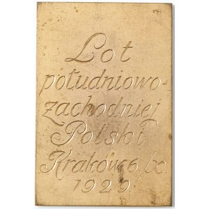 PLAKIETA, LOT OF SOUTHWEST POLAND, Cracow 6 / X. 1929