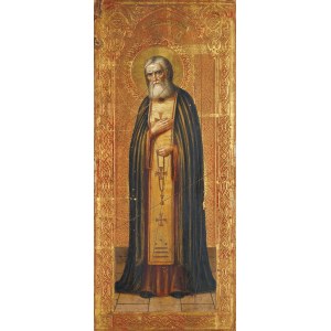 IKON, HOLY SERAFIN SAROVSKY, Russia, early 20th century.