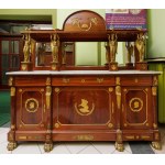 FURNITURE SET IN EMPIRE STYLE GLORIFYING NAPOLEON, late 19th century.