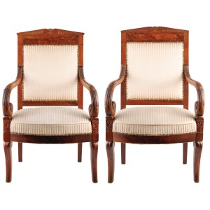 PAIR OF EMPIRE STYLE SEATS, 19th century.