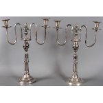 PAIR OF CLASSICIST TWO-LEDGE CANDELABERS, Germany, Berlin, August Ferdinand Gentzmer, 1790 - 1795
