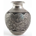 VASON DECORATED WITH FLOWERS AND BIRDS, Persia, 19th/20th c.