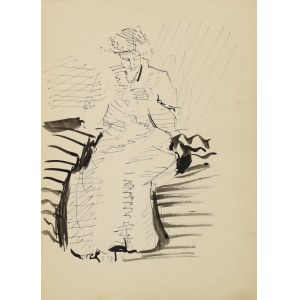Jerzy PANEK (1918-2001), Sitting figure of a woman at work
