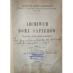 THE SAPIECH FAMILY ARCHIVE, Volume I. Letters from 1575–1606, handwritten note: a gift from Prince Leon Sapieha to the Grudziądz City Archives in 1925, edited by Dr. A. Prochaski, Lviv, 1892,