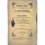 BIRKOWSKI, Fabian, Occasional and Funeral Sermons, edited by Kazimierz Józef Turowski, Kraków, 1859.