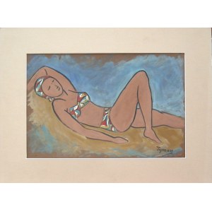 Tymon Niesiołowski (1882-1965),Na plaży,ok.1955