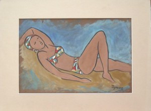 Tymon Niesiołowski (1882-1965),Na plaży,ok.1955