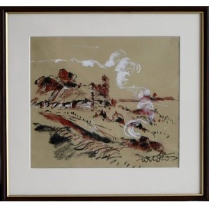 Wiktor Zin (1925-2007),Ländliche Landschaft mit Häuschen