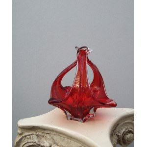 Artistic Glass Basket - Murano / Sommerso Style - 1960s.
