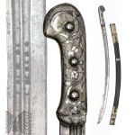 19th century/Tsarist Russia: Caucasus Shashka saber, silver, niello/Caucasus