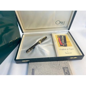 Pens, Omas Dama saft green celluloid fountain pen with b...