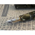 Pens, Omas Dama saft green celluloid fountain pen with b...