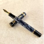 Pens, Parker Duofold Centennial MKI blue marbled fountai...