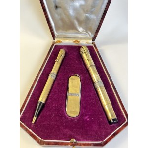 Pens, Standard set with gold filled overlay and pen kni...