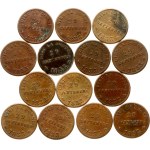 France Medalets 1833 Henri V Lot of 14 pcs