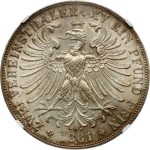 Germany Frankfurt 2 Taler 1861 NGC MS 62
