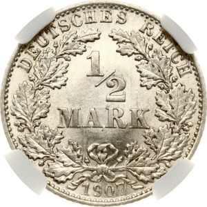 Germany 1/2 Mark 1907 E NGC MS 61