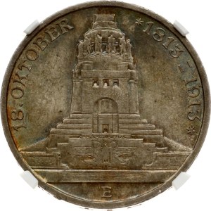 Deutschland Sachsen 3 Mark 1913 E Schlacht bei Leipzig NGC MS 64