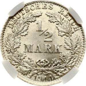 Germany 1/2 Mark 1914 D NGC MS 63