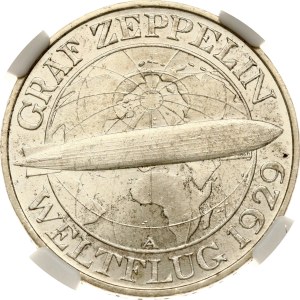 Germany Weimar Republic 3 Reichsmark 1930 A Graf Zeppelin NGC MS 63