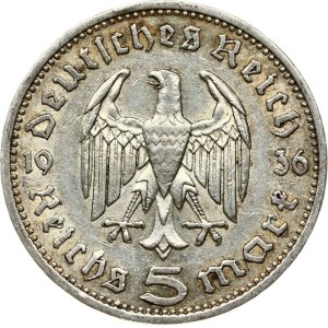 Germany Third Reich 5 Reichsmark 1936 A Paul von Hindenburg