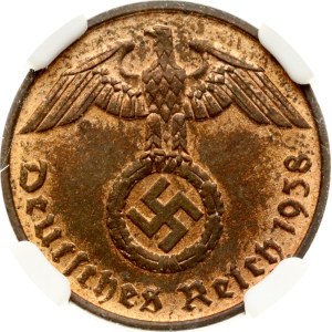 Deutschland Drittes Reich 2 Reichspfennig 1938 D NGC MS 63 RB