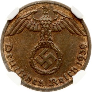 Deutschland Drittes Reich 1 Reichspfennig 1939 D NGC MS 63 BN