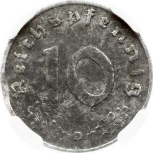 Allemagne Troisième Reich 10 Reichspfennig 1943 D NGC MINT ERROR AU 55