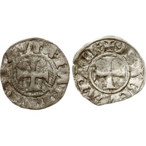 Fränkisches Griechenland Achaea Denier Tournois ND (1297-1307) Lot von 2 Münzen