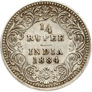 India British 1/4 Rupee 1884